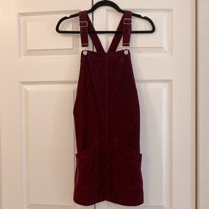 Sweet Maroon Corduroy Topshop Overall Skirt Jumper